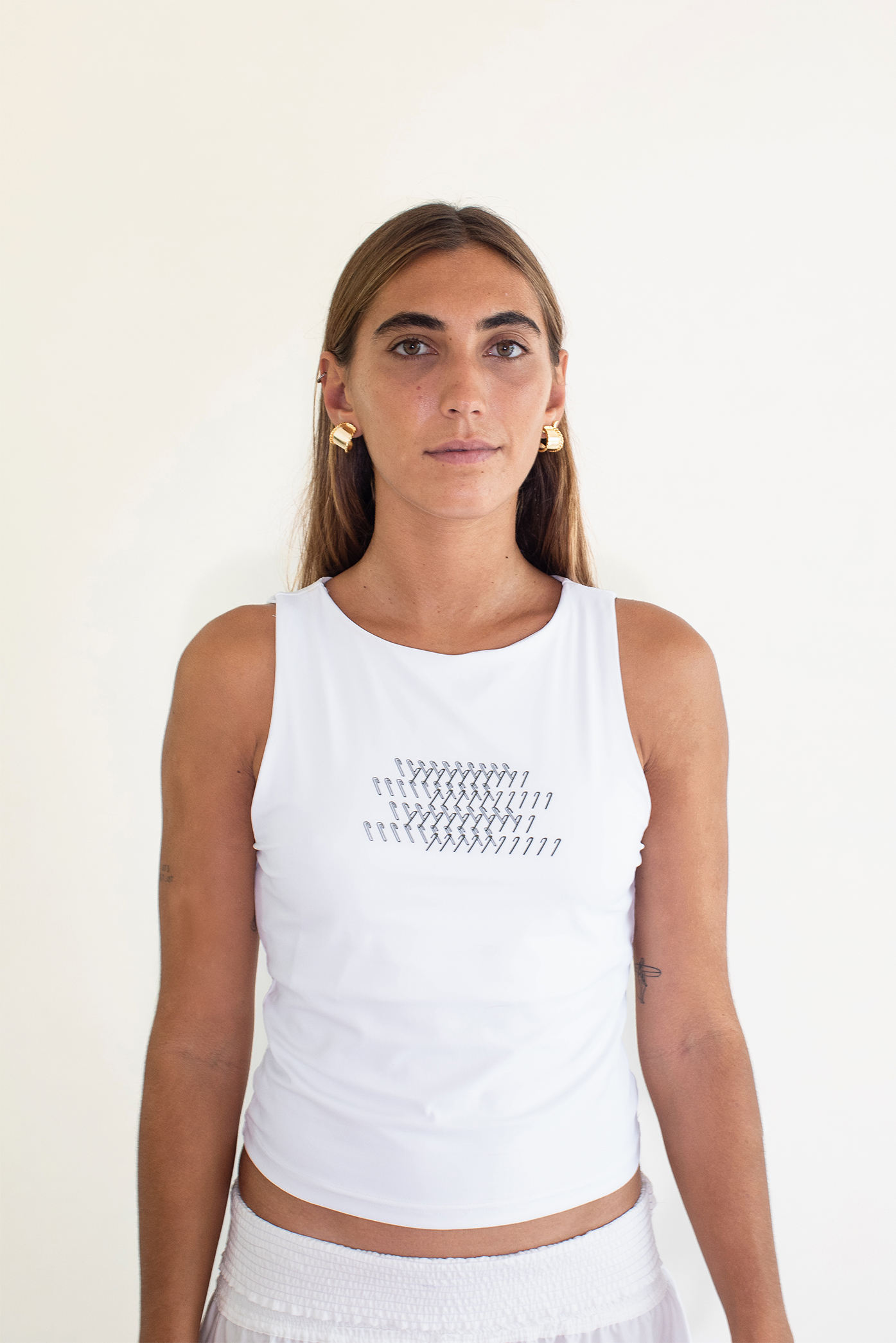 The Magali White super stretchy top from the Matte 24/25 summer collection